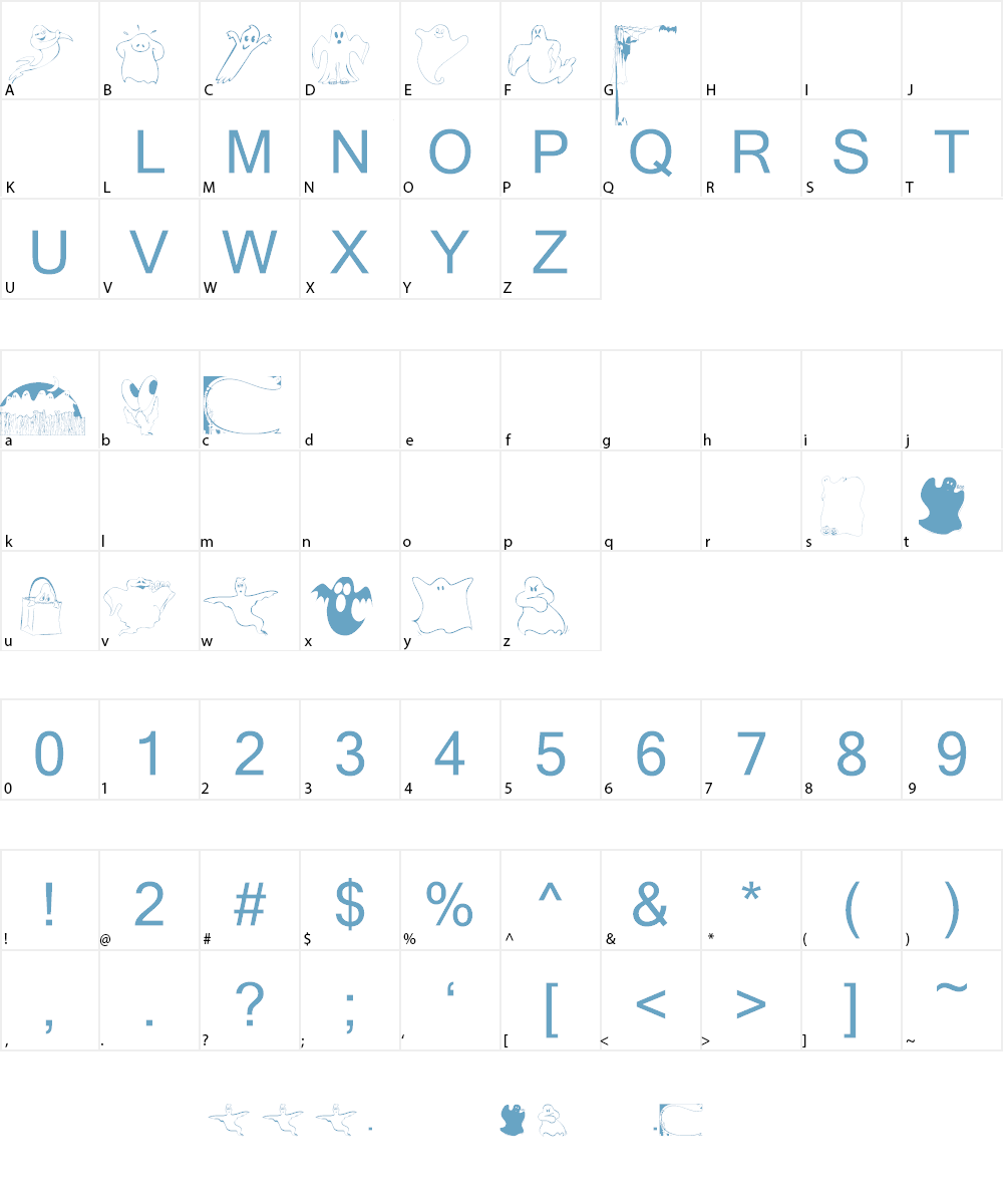 101! A Ghostly Font Font Character